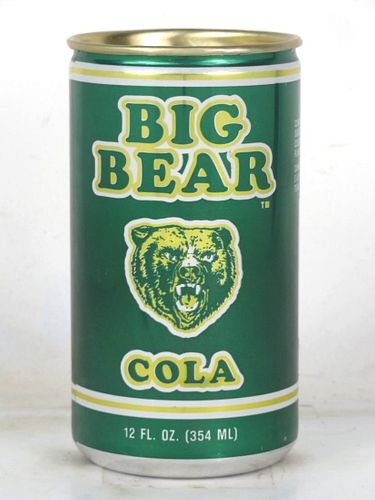 1978 Big Bear Cola 12oz Can Houston Texas
