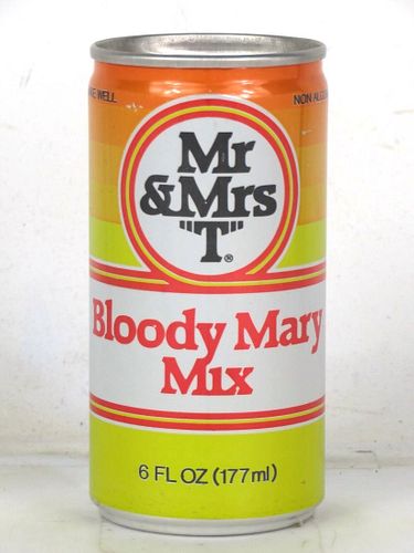 1979 Mr &Mrs. T Bloody Mary Mix 6oz Can "Bloody Shame" Compton California