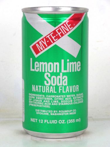 1978 My-Te-Fine Lemon Lime Soda 12oz Can Spokane Washington