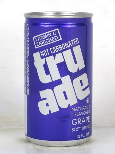 1980 Tru Ade Grape Soda 12oz Can Princeton West Virginia