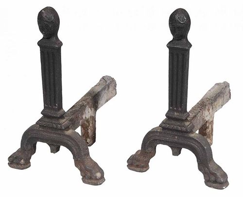 Pair Early American Cast Iron Figural
