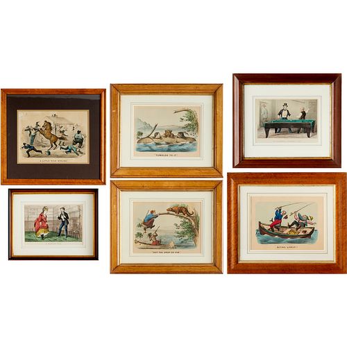 (6) Currier & Ives color lithographs, 1872-1882