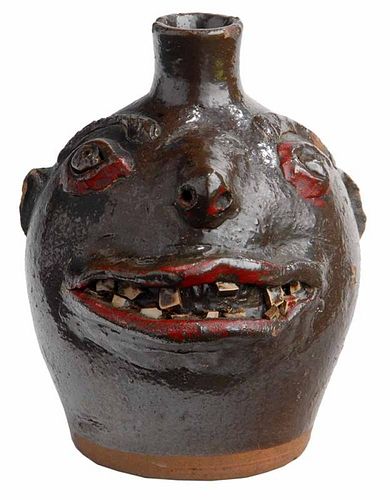 Early Southern Stoneware Face Jug