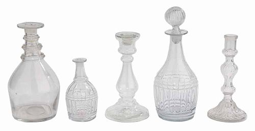 Seven Pieces Early Glass