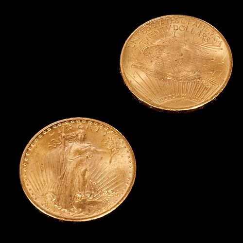 (2) 1925 Saint-Gaudens $20 Gold Double Eagles