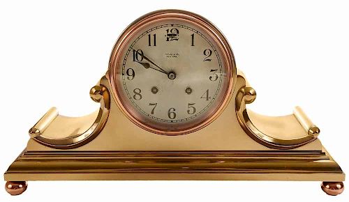Chelsea Gilt Brass Tambour Shelf Clock