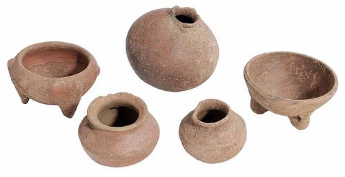 Five Small Pre-Columbian Clay Vessels