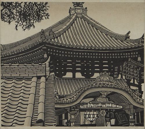 Ted Colyer "Nanendo, Nara III" Woodblock Print