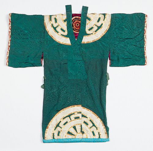 20th c. Japanese Reversible Moire Silk Robe