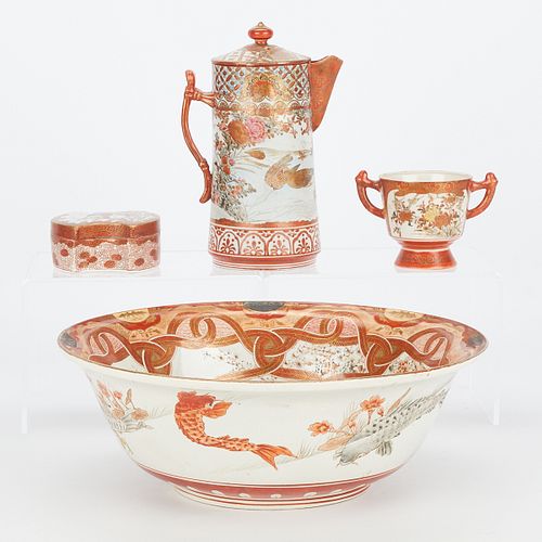 4 Kutani Japanese Porcelain Vessels