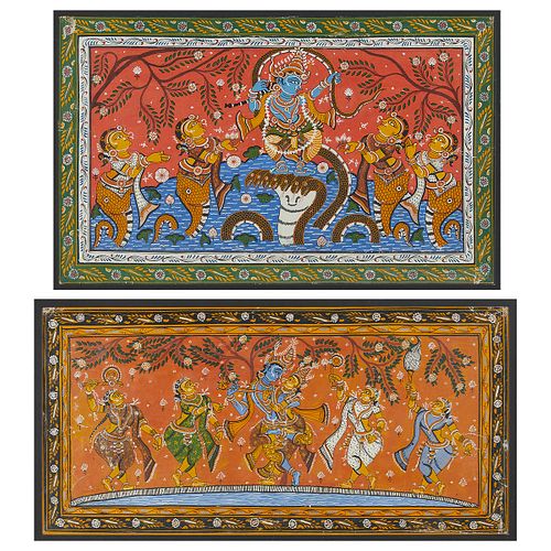 2 Indian Paintings of Krishna