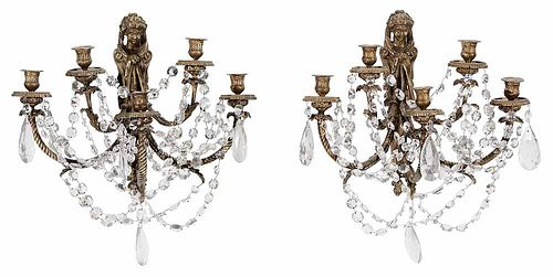 Pair French Empire Style Five-Light