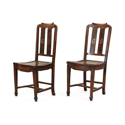 Pair of Chinese Export Rosewood Side Chairs