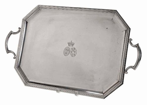 Odiot Silver-Plate Two handle Tray