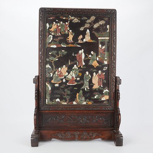 19th c. Chinese Inlaid Table Screen