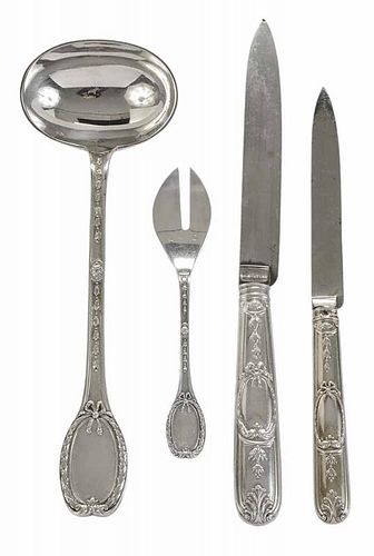 Fifty-Four Pieces French Silver