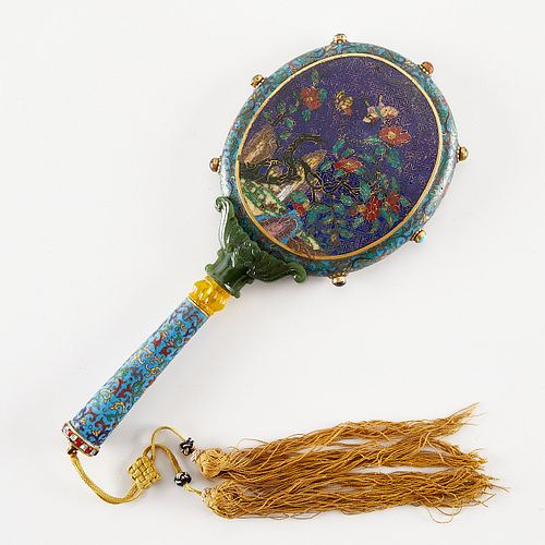 Chinese Qing Dynasty Cloisonne Hand Mirror