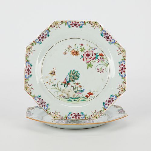 Pr Chinese 18th c. Famille Rose Porcelain Plates