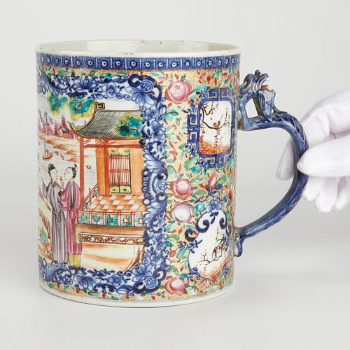 18th c. Chinese Famille Rose Porcelain Tankard