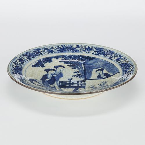 19th c. Chinese Blue & White Porcelain Platter