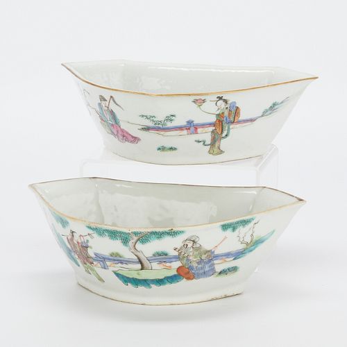 2 Chinese Export Porcelain Sweet Meat Dishes