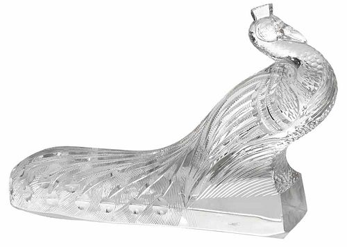 Cut Crystal Figure of Peacock