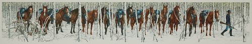 Bev Doolittle "Two Indian Horses" Lithograph