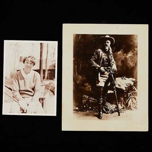 2 Photographs - Buffalo Bill & Amelia Earhart