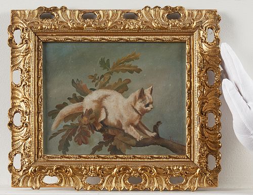 Folk Art Cat Painting ca. 1890s