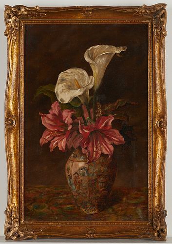 Still Life Painting w/ Lilies & Vase