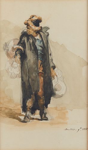 Watercolor Painting of Figure 1868