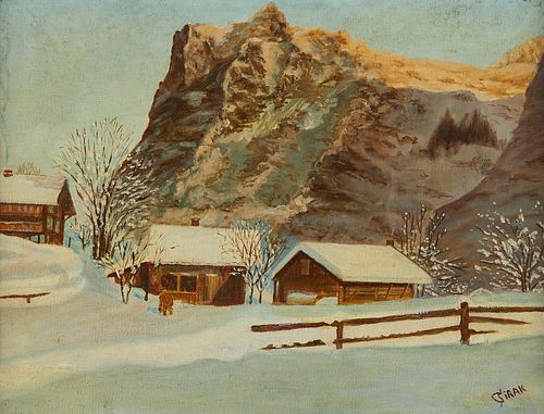 Carol Sirak Snowy Landscape Painting