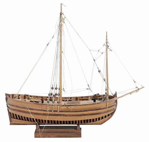 Hand-Crafted Wooden Ship Model of a