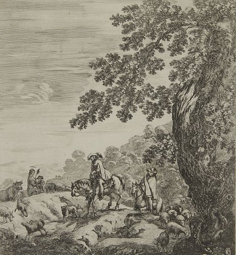 Stefano Della Bella Two Horsemen Etching 1656