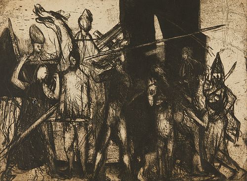 Malcolm Myers "Ecce Homo" Etching 1952