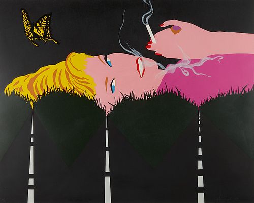 Allan D'Arcangelo "Smoking Blonde" Serigraph 1996