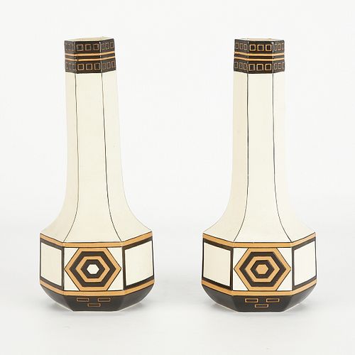 Pr Villeroy & Boch Mettlach Art Deco Vases