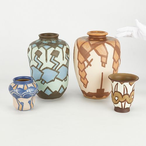 Group of 4 20th c. Villeroy & Boch Ceramic Vases