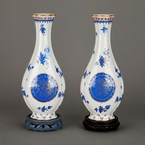 Edme Samson French Porcelain Vases - Chinese Style