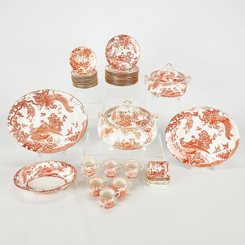 41 Pcs Royal Crown Derby "Red Aves" China Service