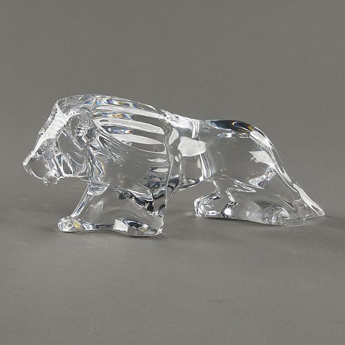 Vintage Baccarat French Crystal Glass Lion