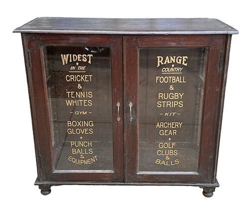 Antique General Store Sporting Goods Display Cabinet 