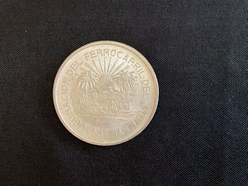 Mexico 1950 Silver Commemorative Coin Opening Southern Railway