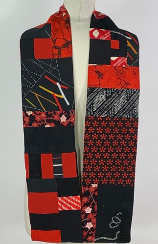 Black and Red Dash Scarf