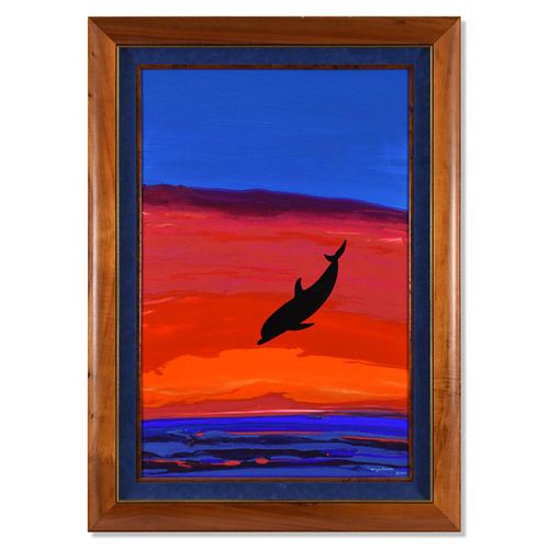 Wyland, "Warm Waters" Framed Original Acrylic Painting on Board, Hand Signed with Letter of Authenticity.