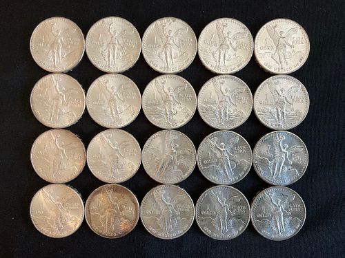 Group of 20 Mexico 1982 Liberty 1 Onza .999 Silver Bullion Coinage