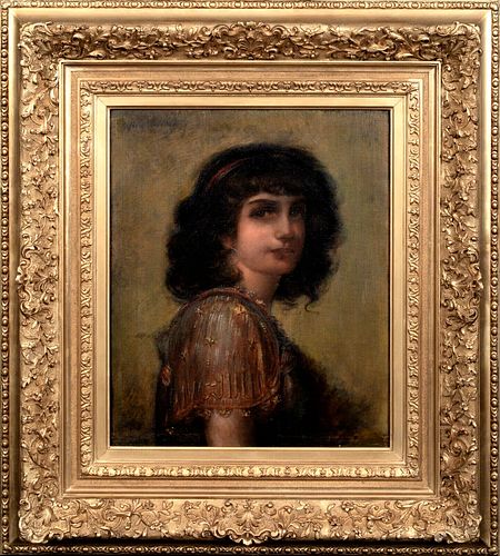  PORTRAIT OF A YOUNG GIPSY GIRL OIL PAINTING