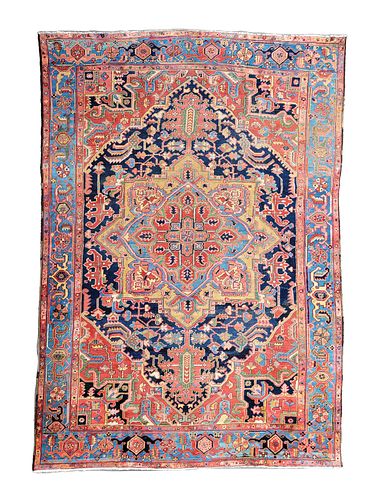 Antique Persian Hand Knotted Wool Heriz-Serapi Carpet, circa 1920s