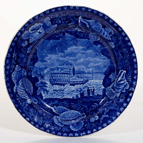 STAFFORDSHIRE AMERICAN HISTORICAL / VIEW TRANSFER-PRINTED CERAMIC PLATE