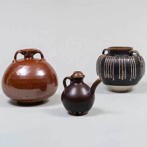  Group of Three Chinese Glazed Pottery Vessels 